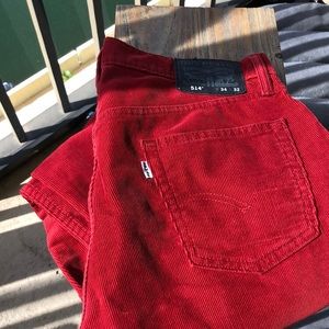 Levi strauss 514 red corduroy pants